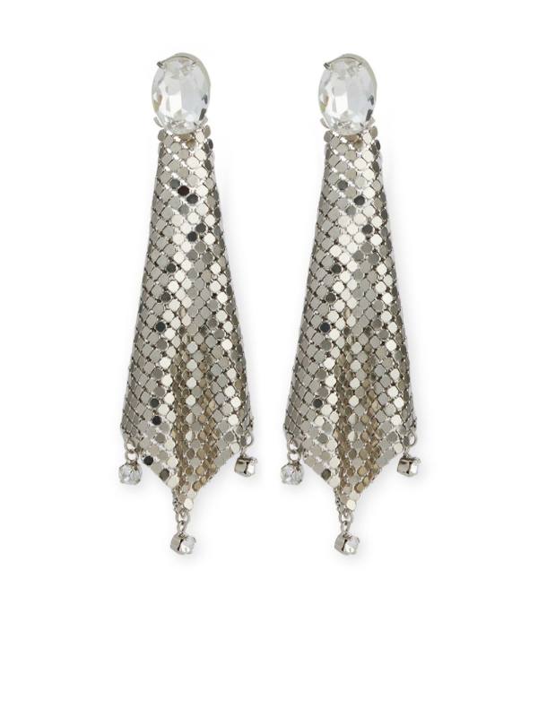 crystal-embellished chainmail drop earrings