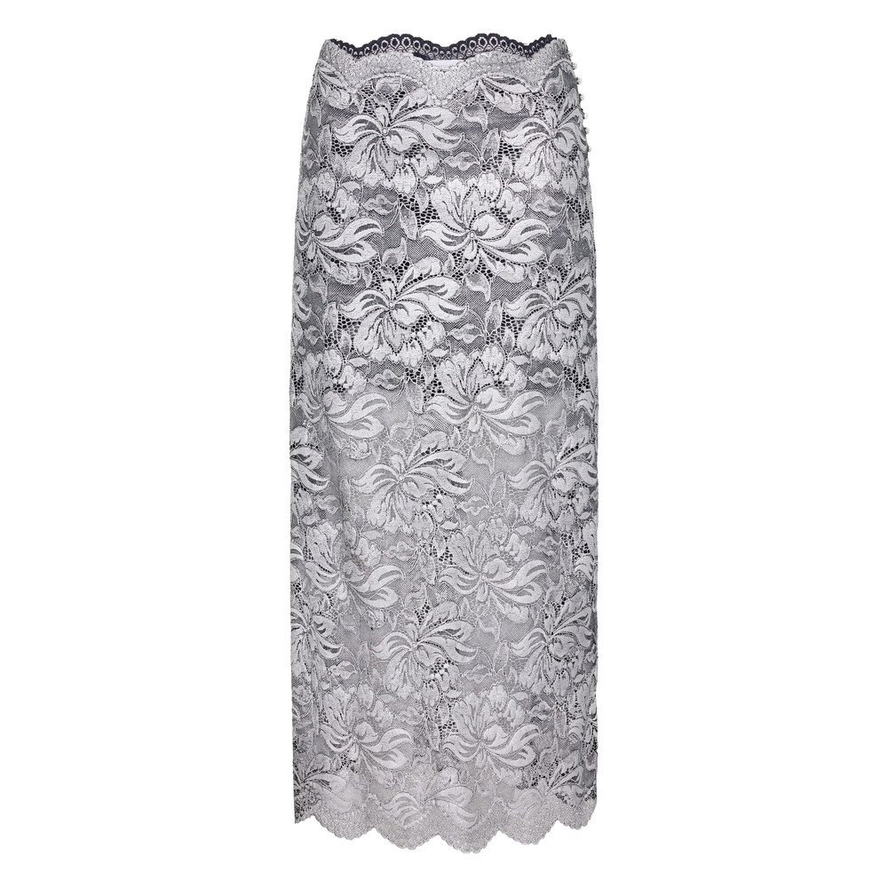 Rabanne Floral-lace Midi Skirt