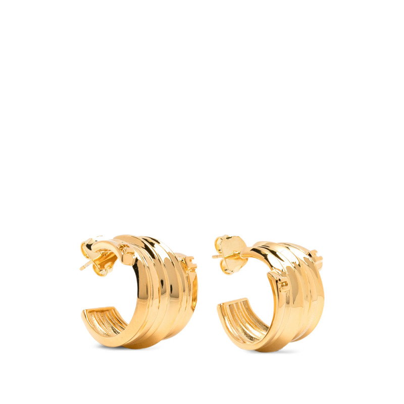 Elisabetta Franchi Ridged Hoop Earrings