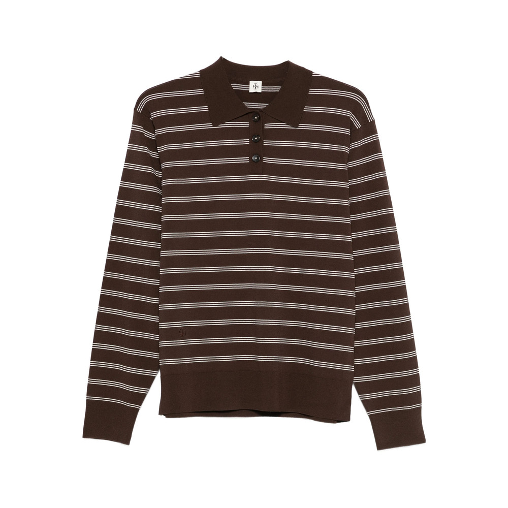 The Garment Madison Striped Buttoned Polo Shirt
