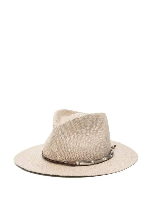 bead-embellished fedora