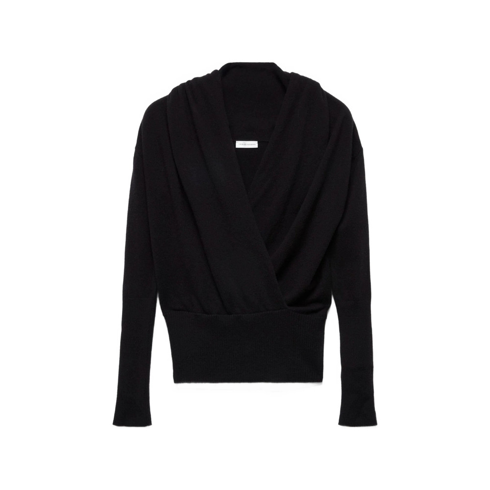 7 For All Mankind Wrap-style Ribbed-trim Sweater