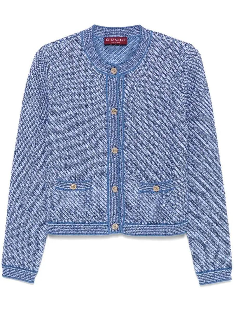 crew-neck cardigan