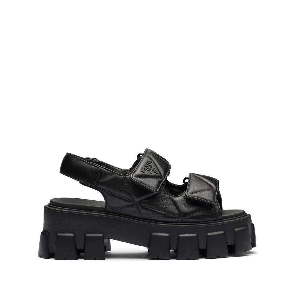 Prada Triangle-logo Quilted Leather Sandals