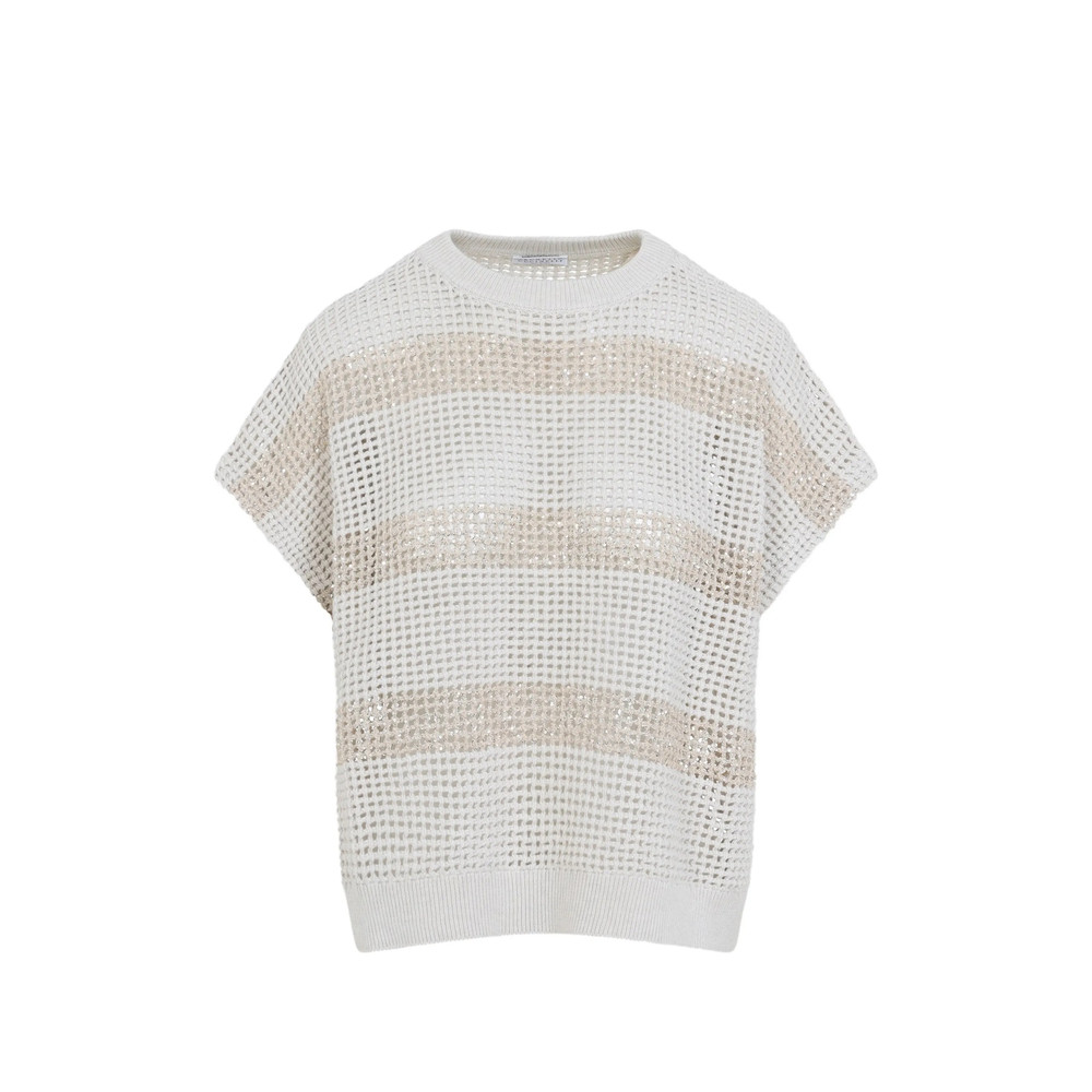Brunello Cucinelli Striped Knitted Top