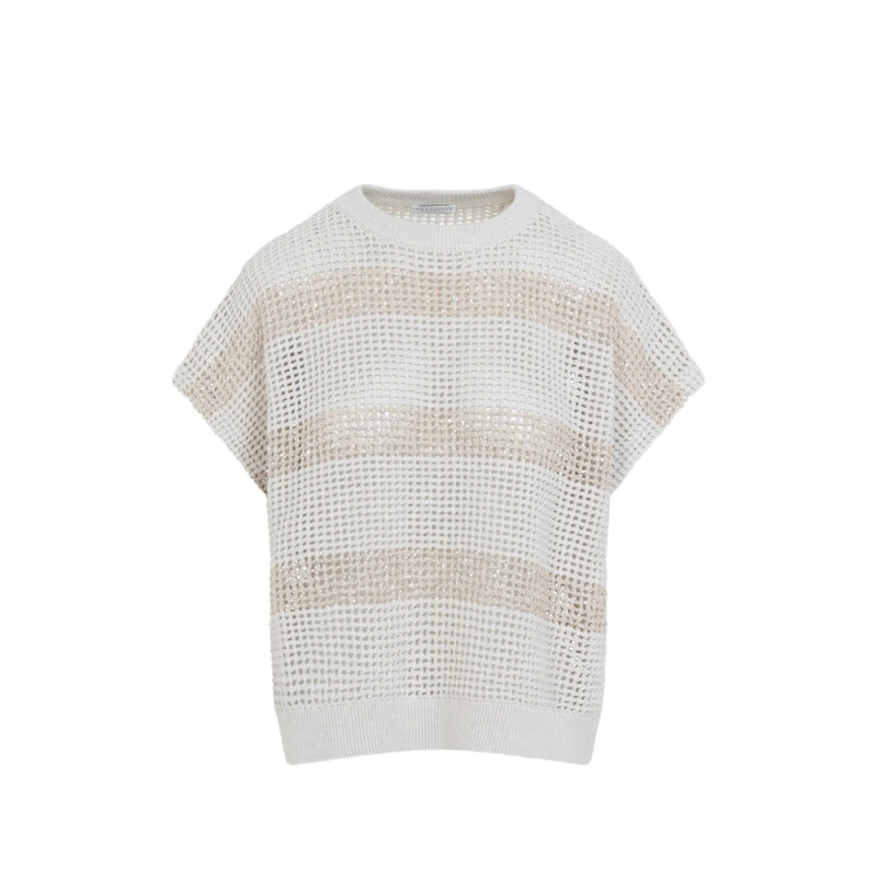 Brunello Cucinelli Striped Knitted Top