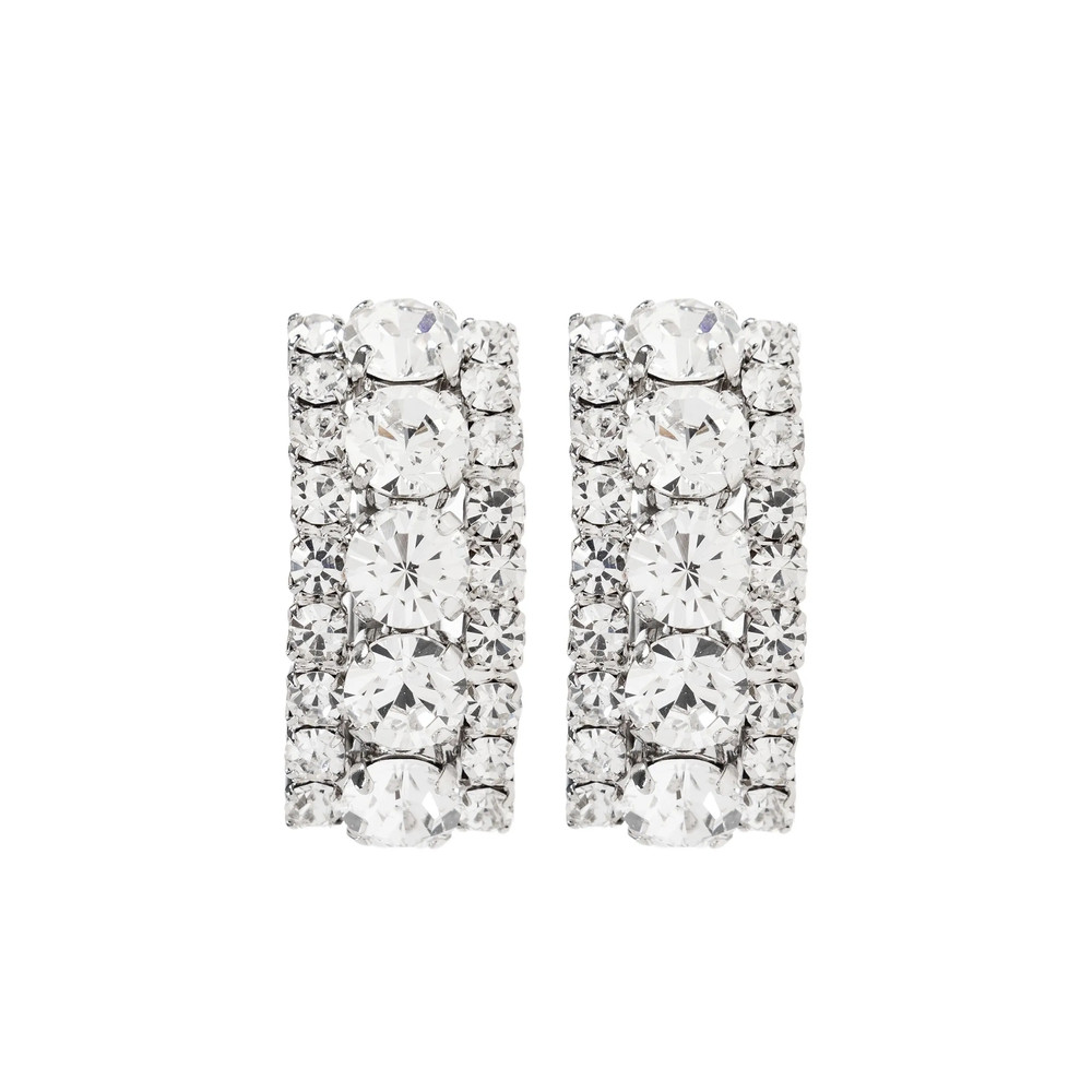 Alessandra Rich Crystal-embellished Rectangular Earrings