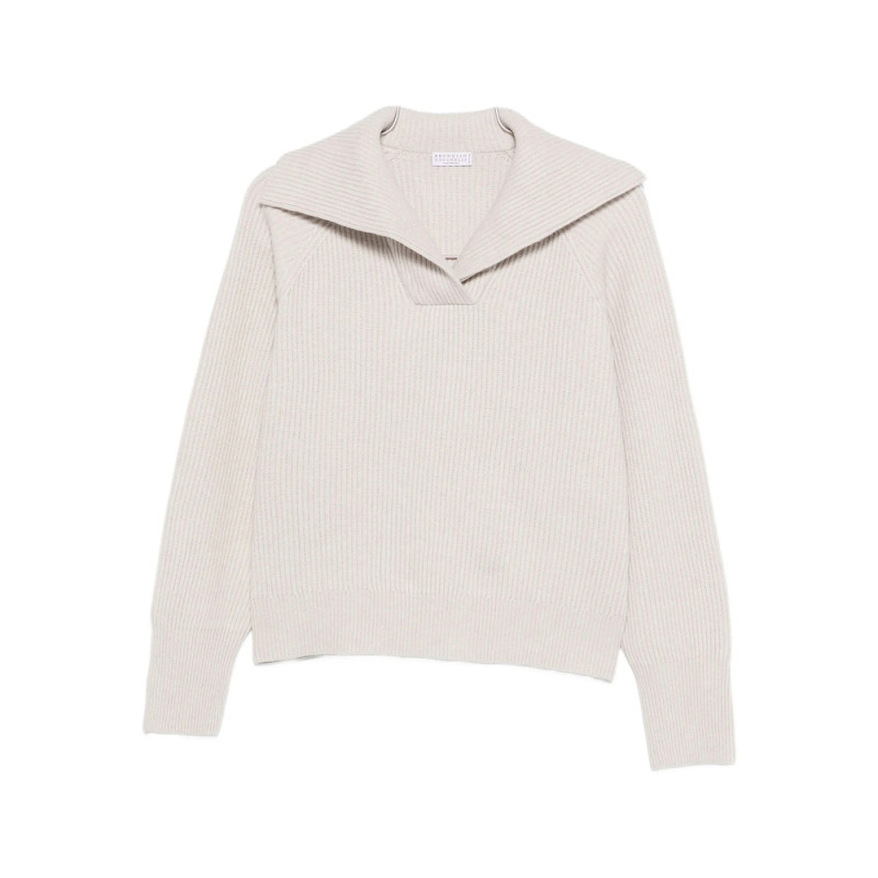 Brunello Cucinelli Ribbed Sailor-collar Sweater