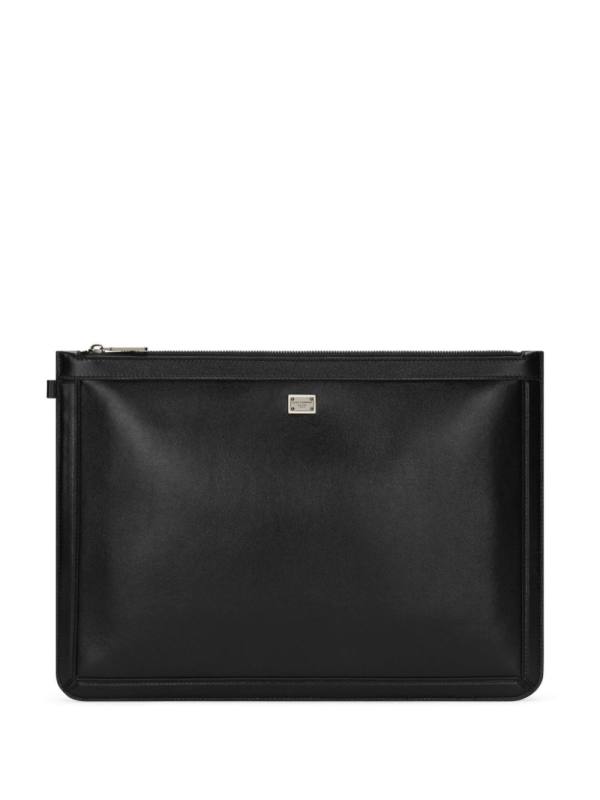 logo-plaque clutch bag