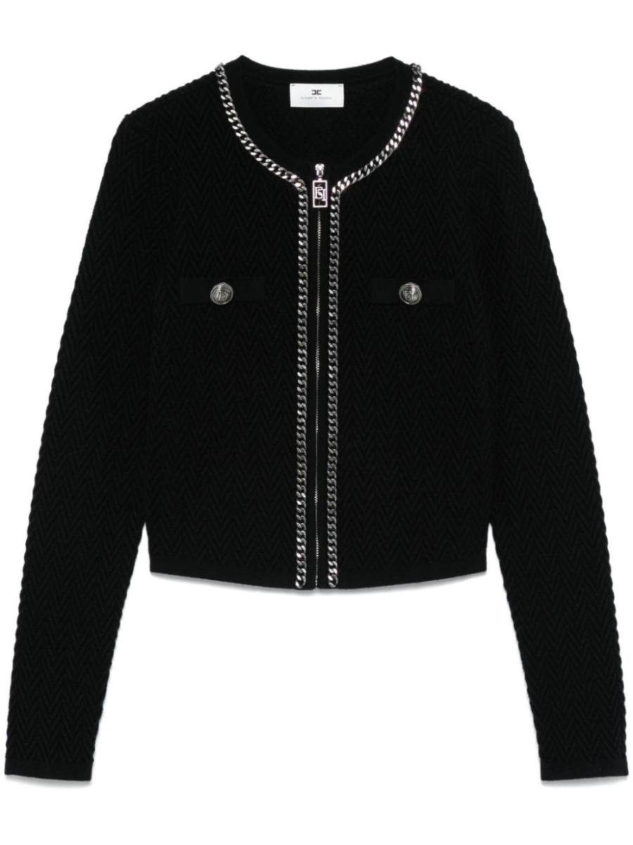 chain-link detail cropped jacket