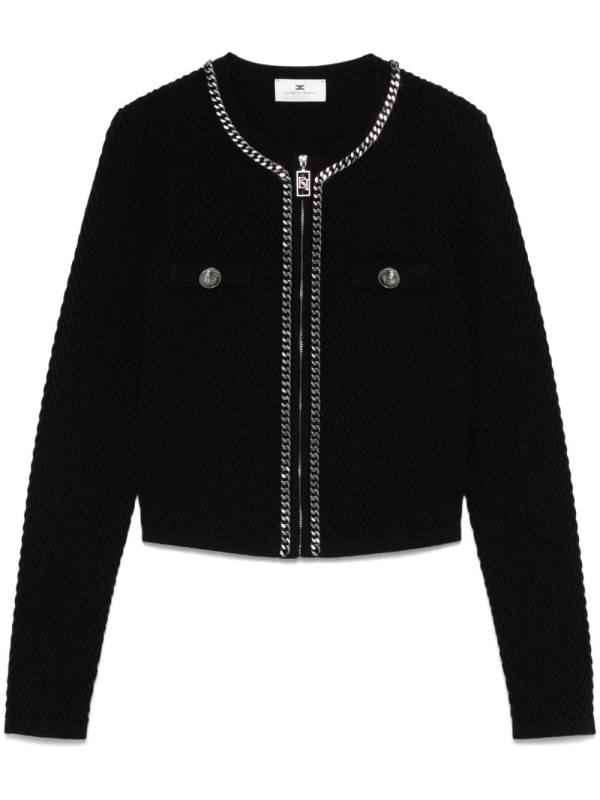 chain-link detail cropped jacket