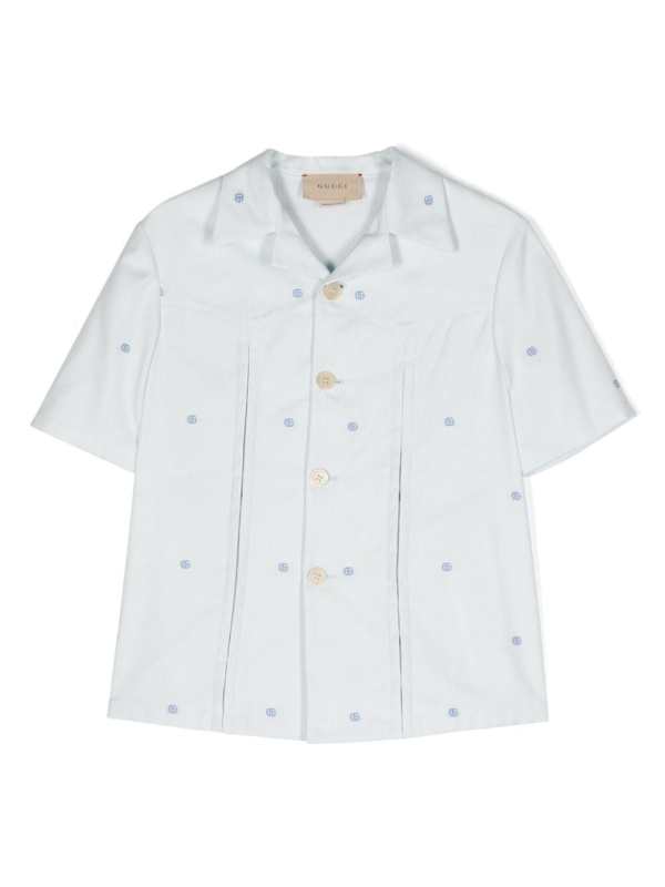 Double G-logo cotton shirt