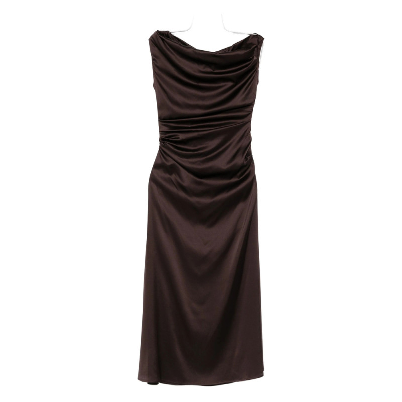 Staud Cowl-neck Draped Dress