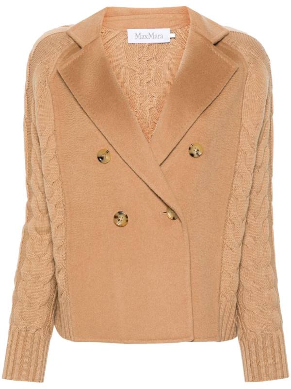 Micio panelled cable-knit cardigan