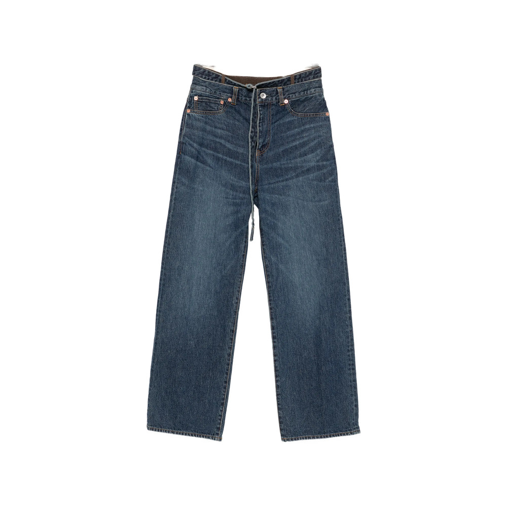 Sacai Belted Layered-waist Jeans