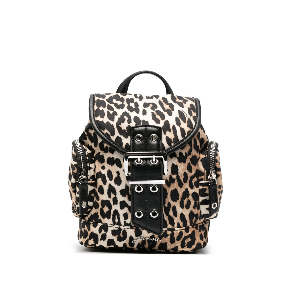 Ganni Mini Leopard-print Backpack