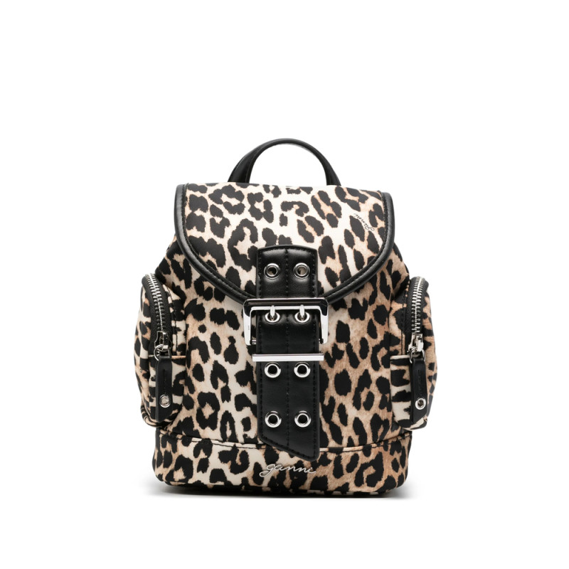 Ganni Mini Leopard-print Backpack