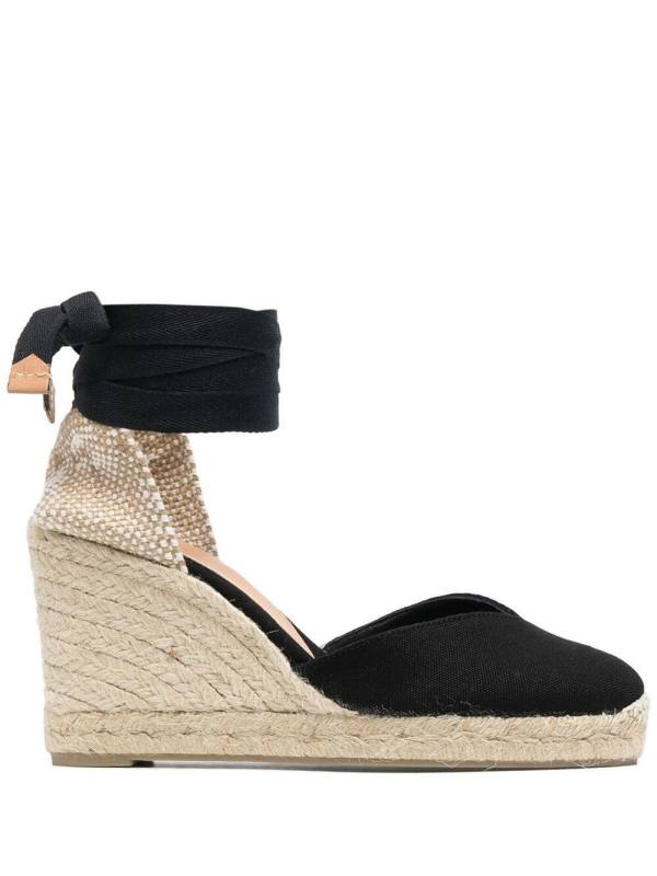 ankle-tied espadrille wedges