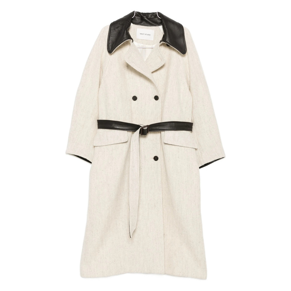 Mark Kenly Domino Tan Cibel Wool Double-breasted Coat
