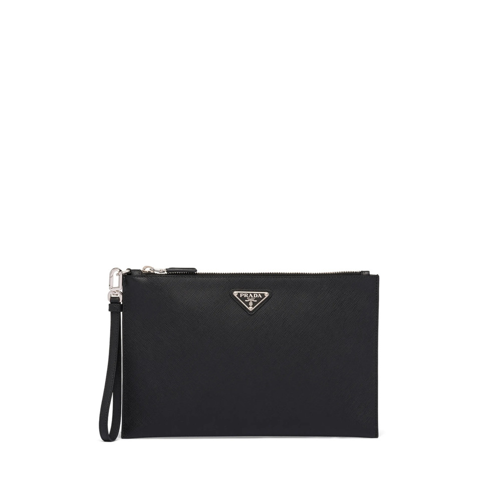 Prada Logo Plaque Clutch