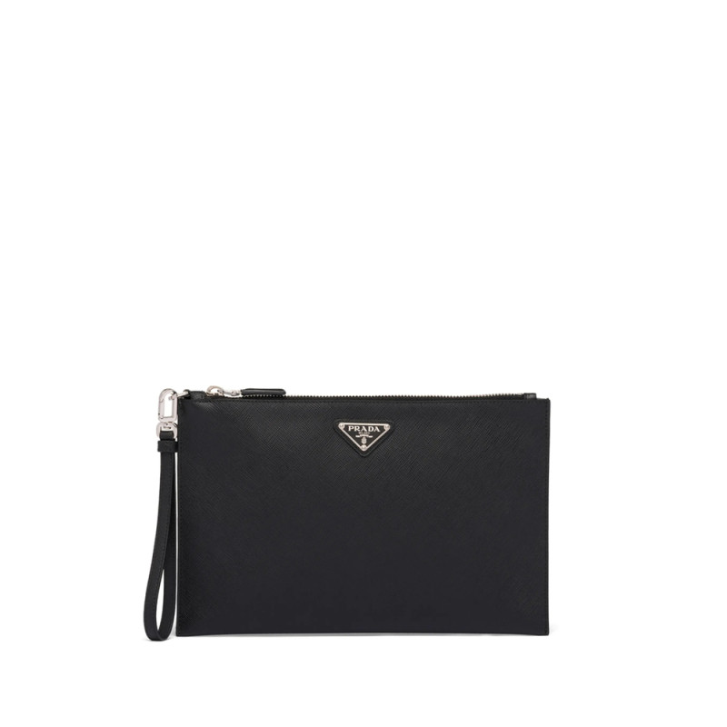 Prada Logo Plaque Clutch