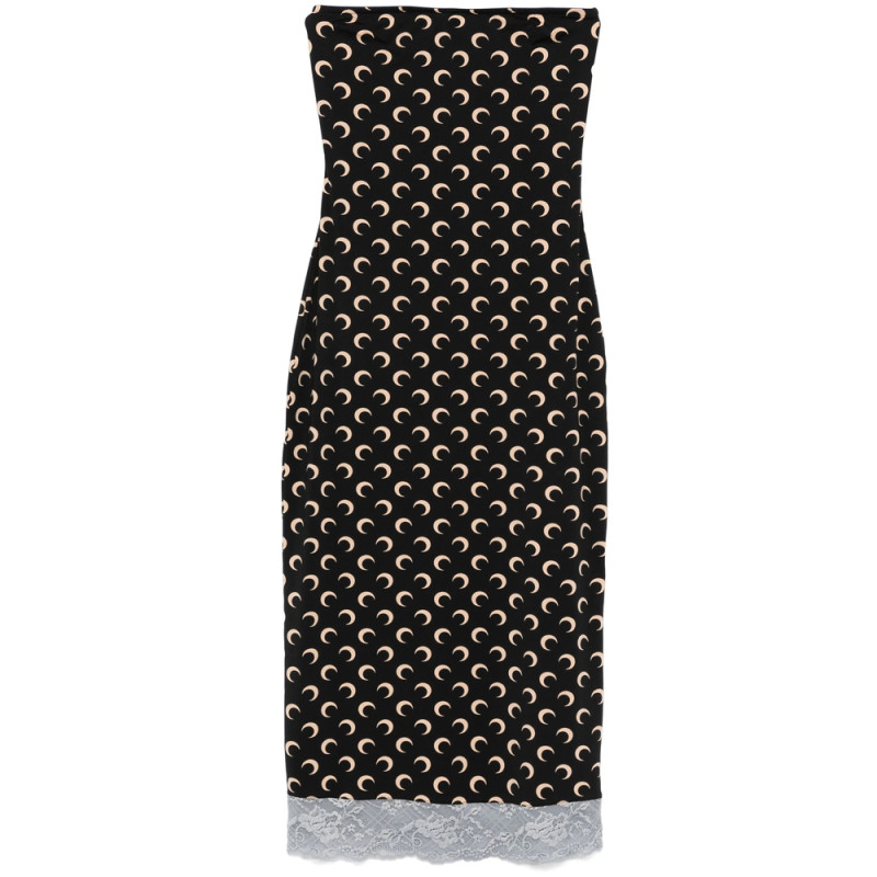 Marine Serre Crescent Moon Jersey Midi Dress