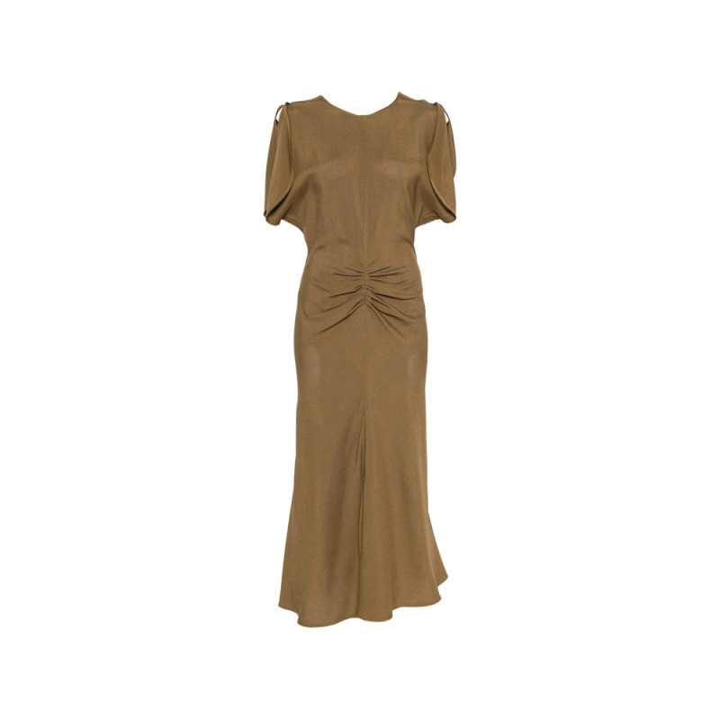 Victoria Beckham Bela Ruched Midi Dress