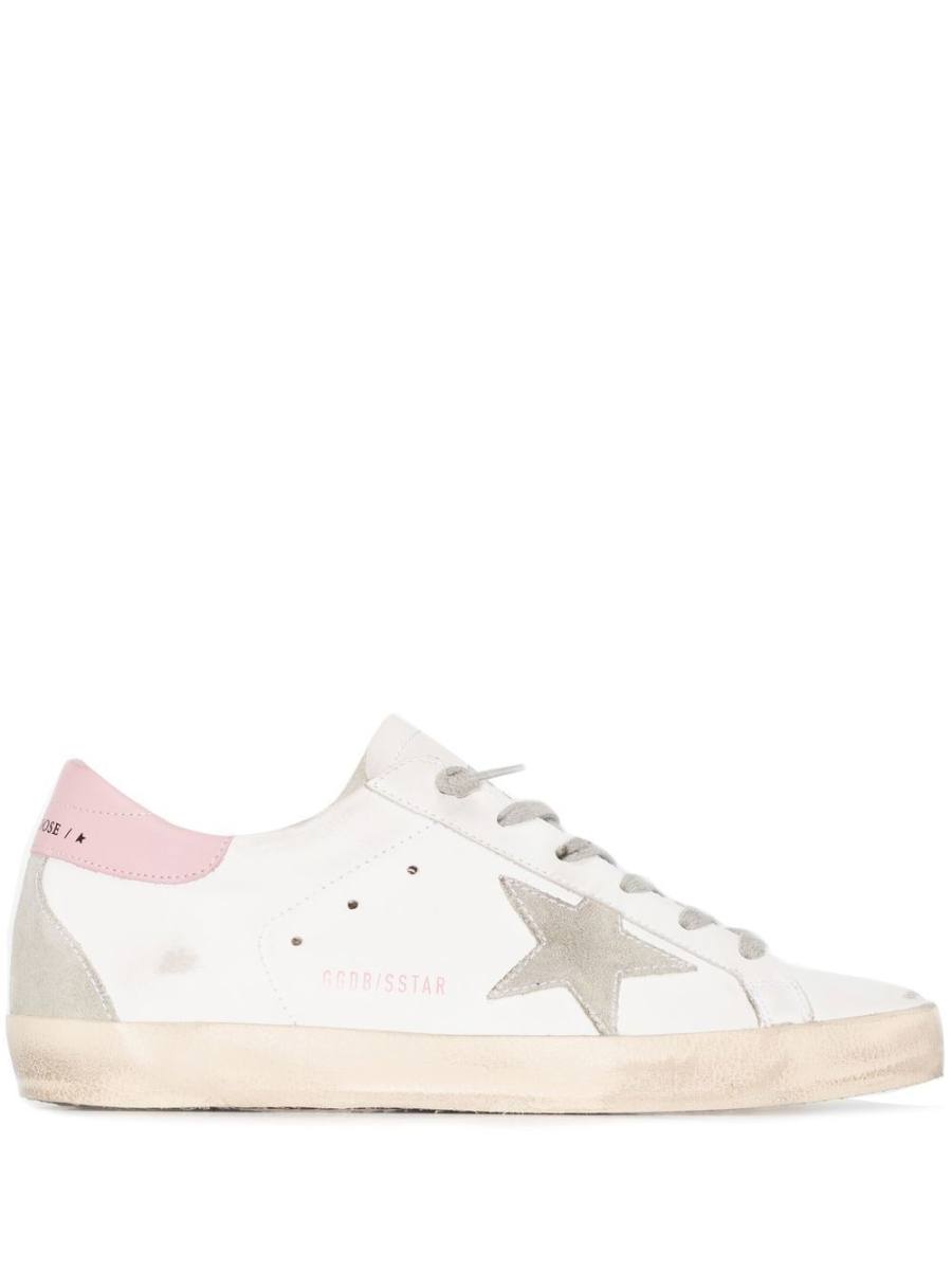 Superstar distressed lace-up sneakers