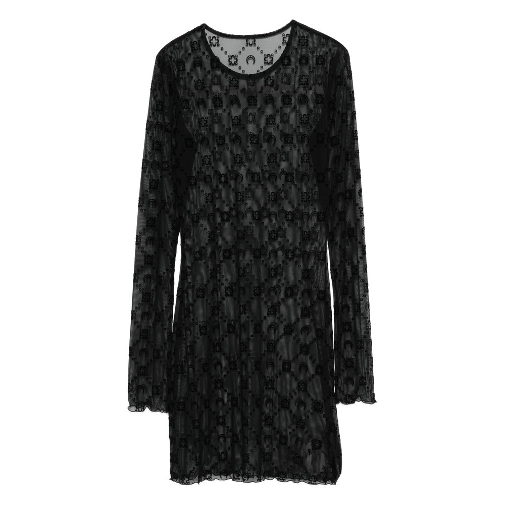 Marine Serre Moon-embellished Mesh Dress