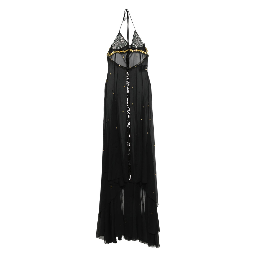 Siedres Vesina Sequin-embellished Halter-neck Maxi Dress