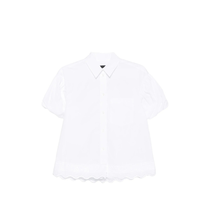 Simone Rocha Scalloped-hem Puff-sleeve Shirt