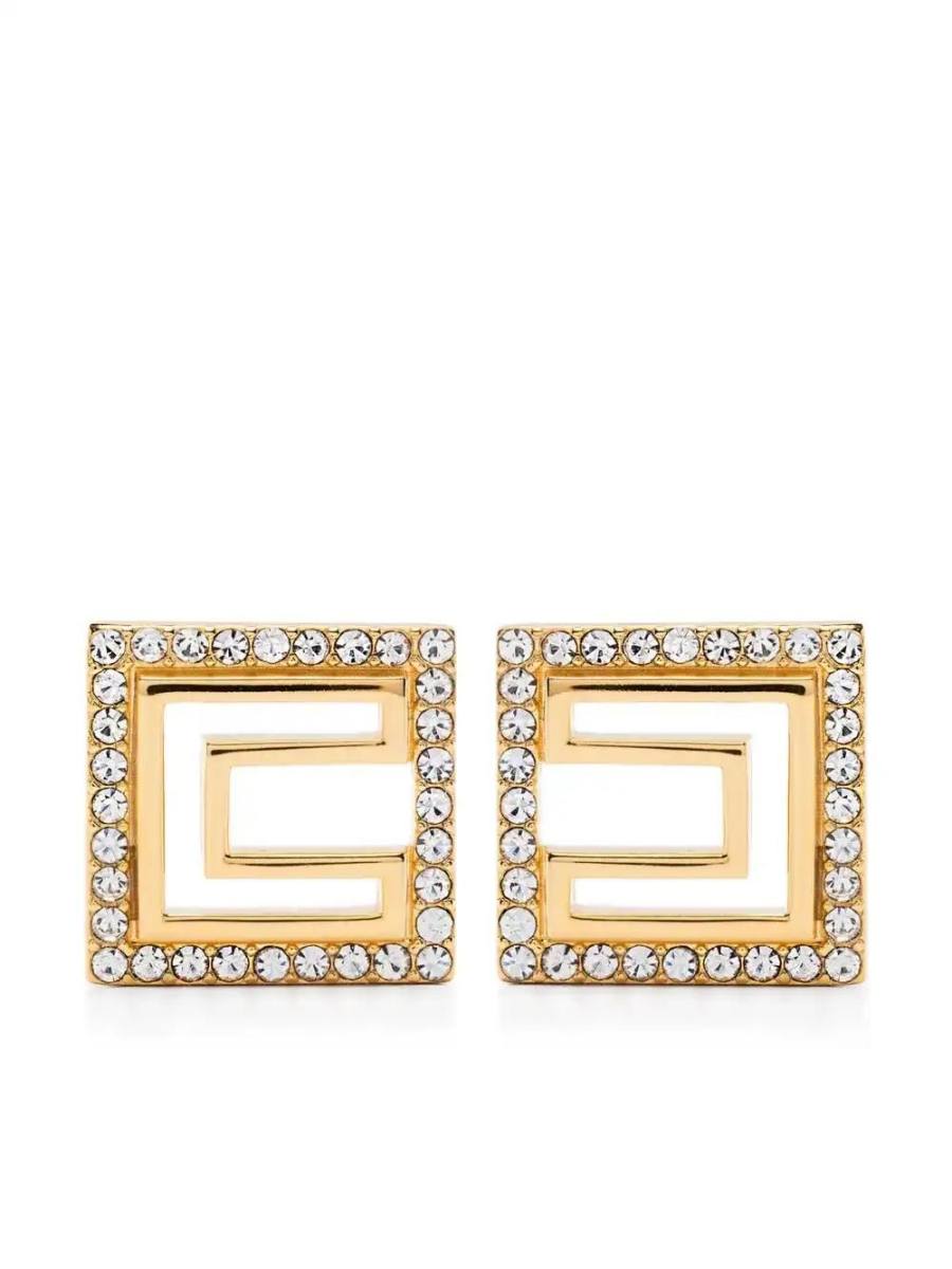 micro-square rhinestone earrings