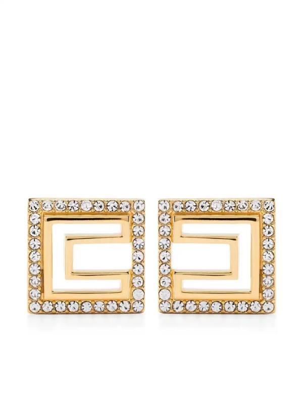 micro-square rhinestone earrings