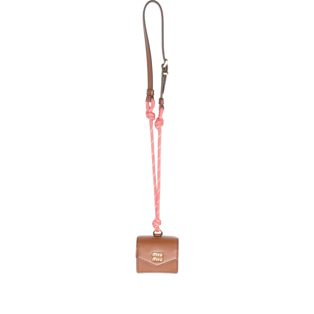 Miu Miu Leather Knotted-cord Wallet