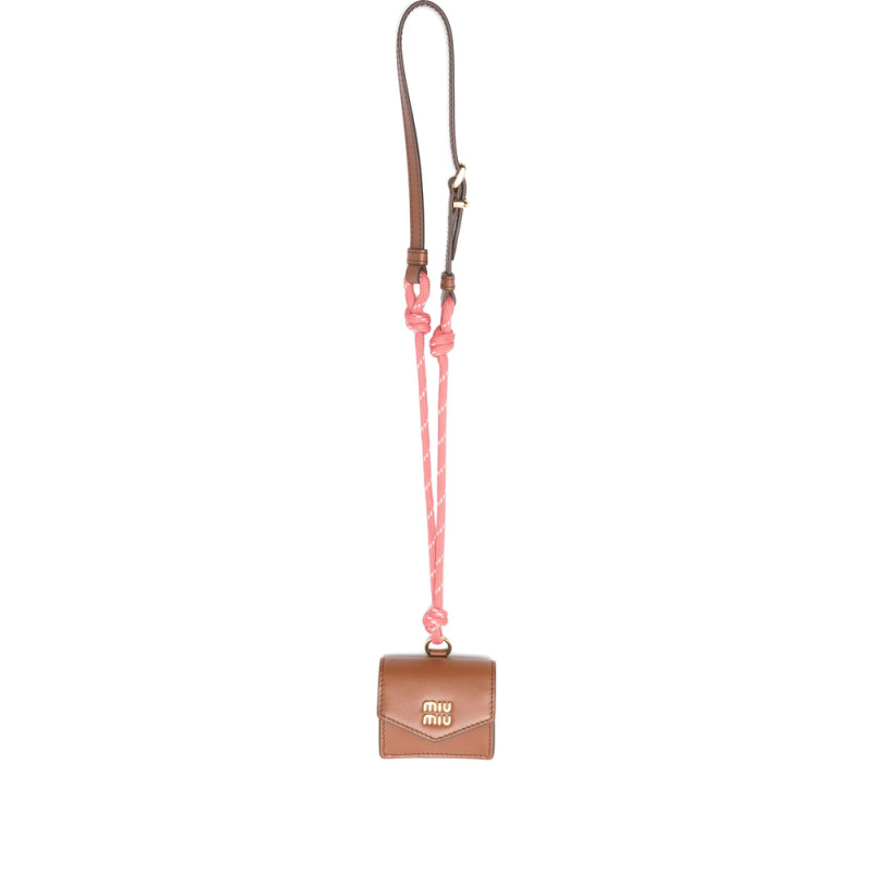 Miu Miu Leather Knotted-cord Wallet