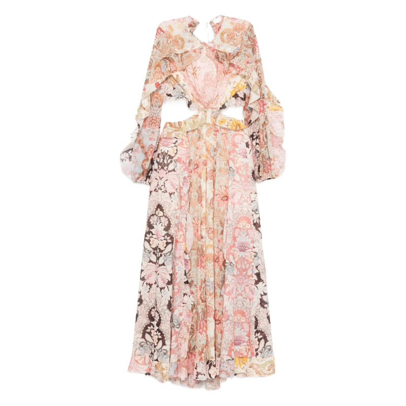 Zimmermann Daylight Billow Ruffled Cutout-detail Floral-print Maxi Dress