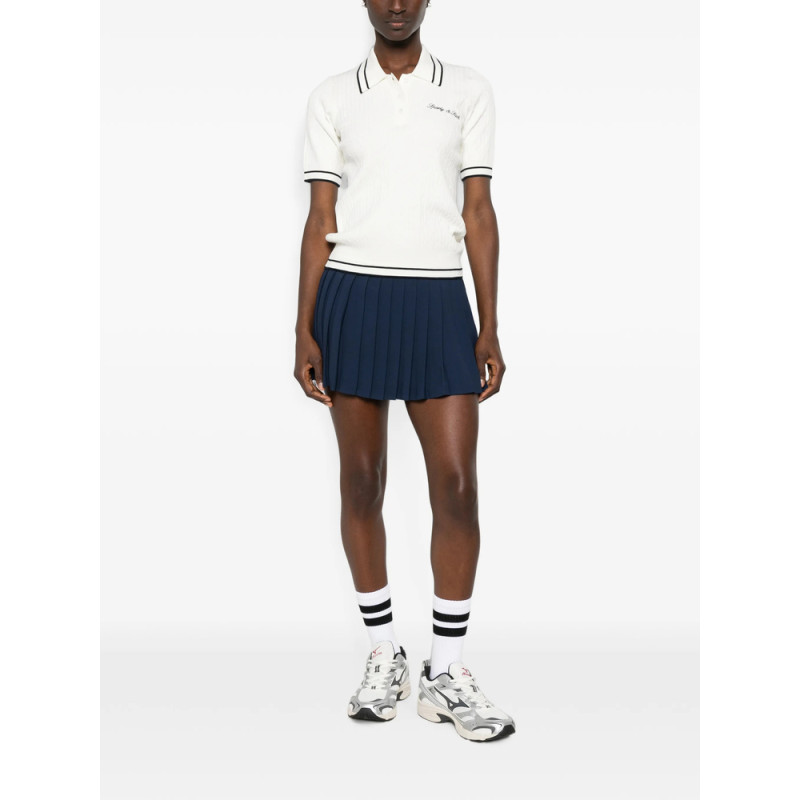 Sporty & Rich Cable-knit Embroidered Polo Shirt
