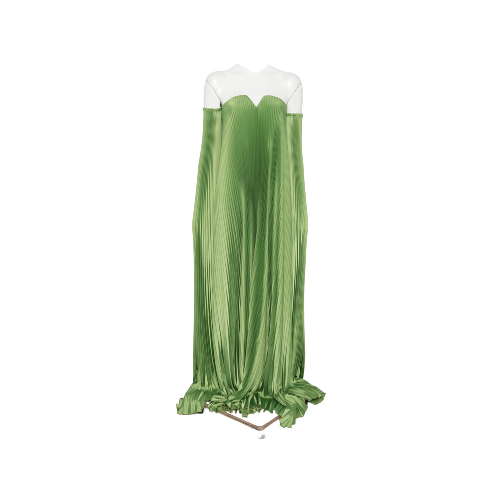 L'idee Pleated Off-shoulder Maxi Dress
