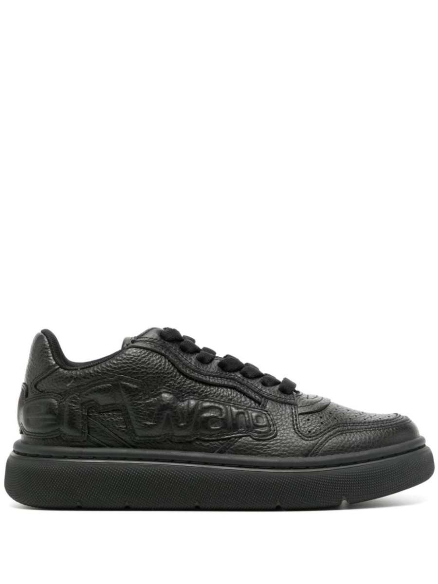 Puff logo-embossed sneakers