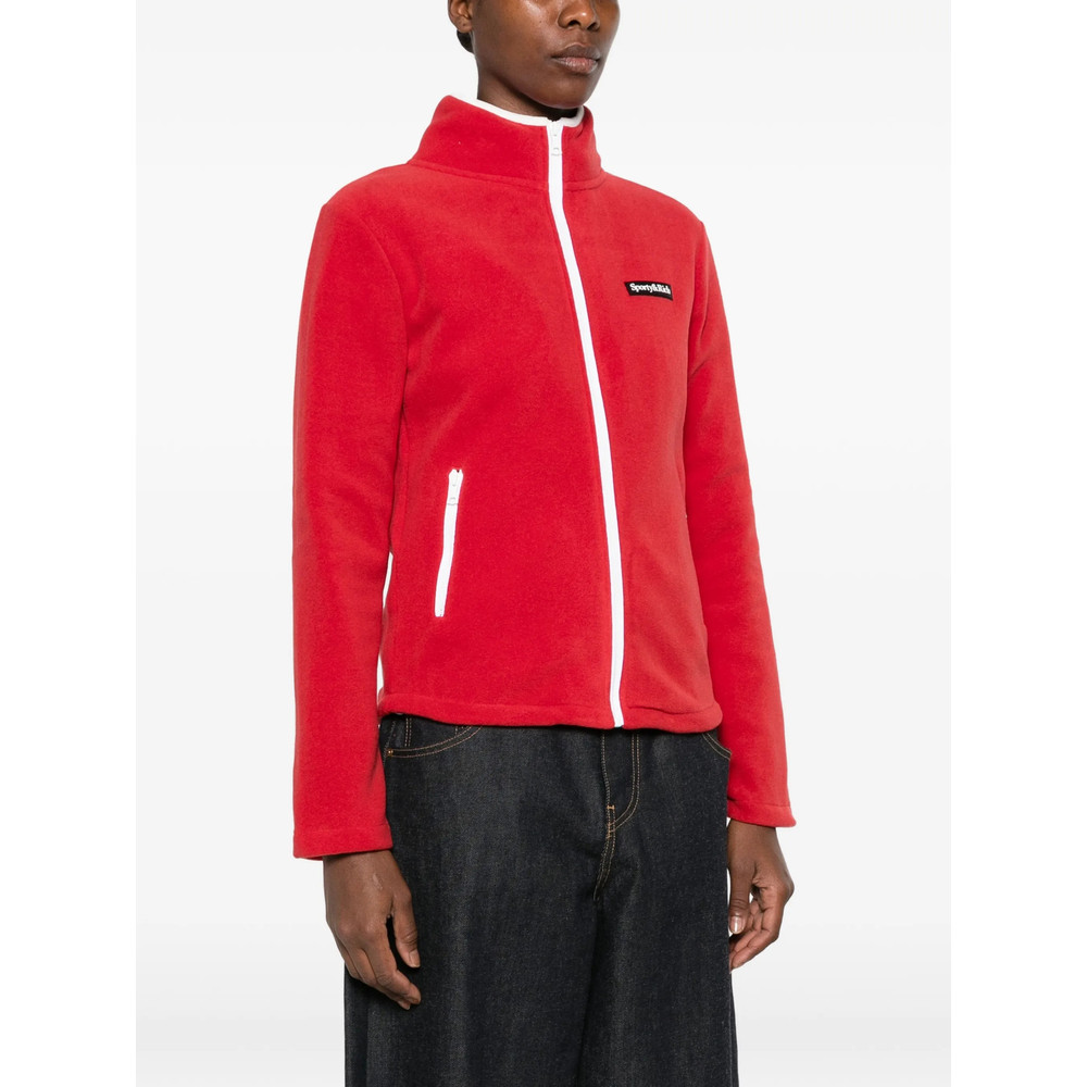 Sporty & Rich Ezia Logo-patch Zip-up Cardigan
