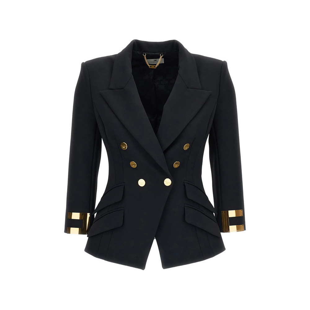 Elisabetta Franchi Double-breasted Logo-cuff Jacket