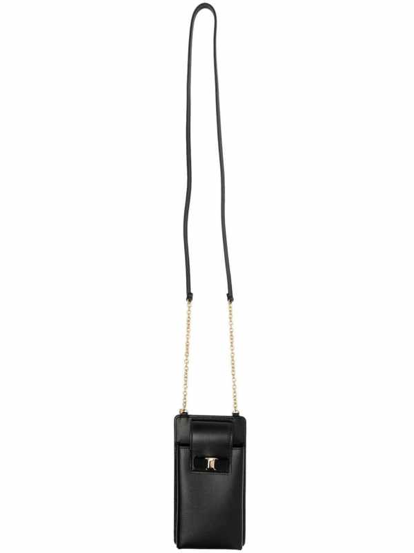 logo-print leather phone cas