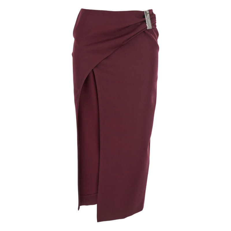 The Attico Draped-front Midi Skirt