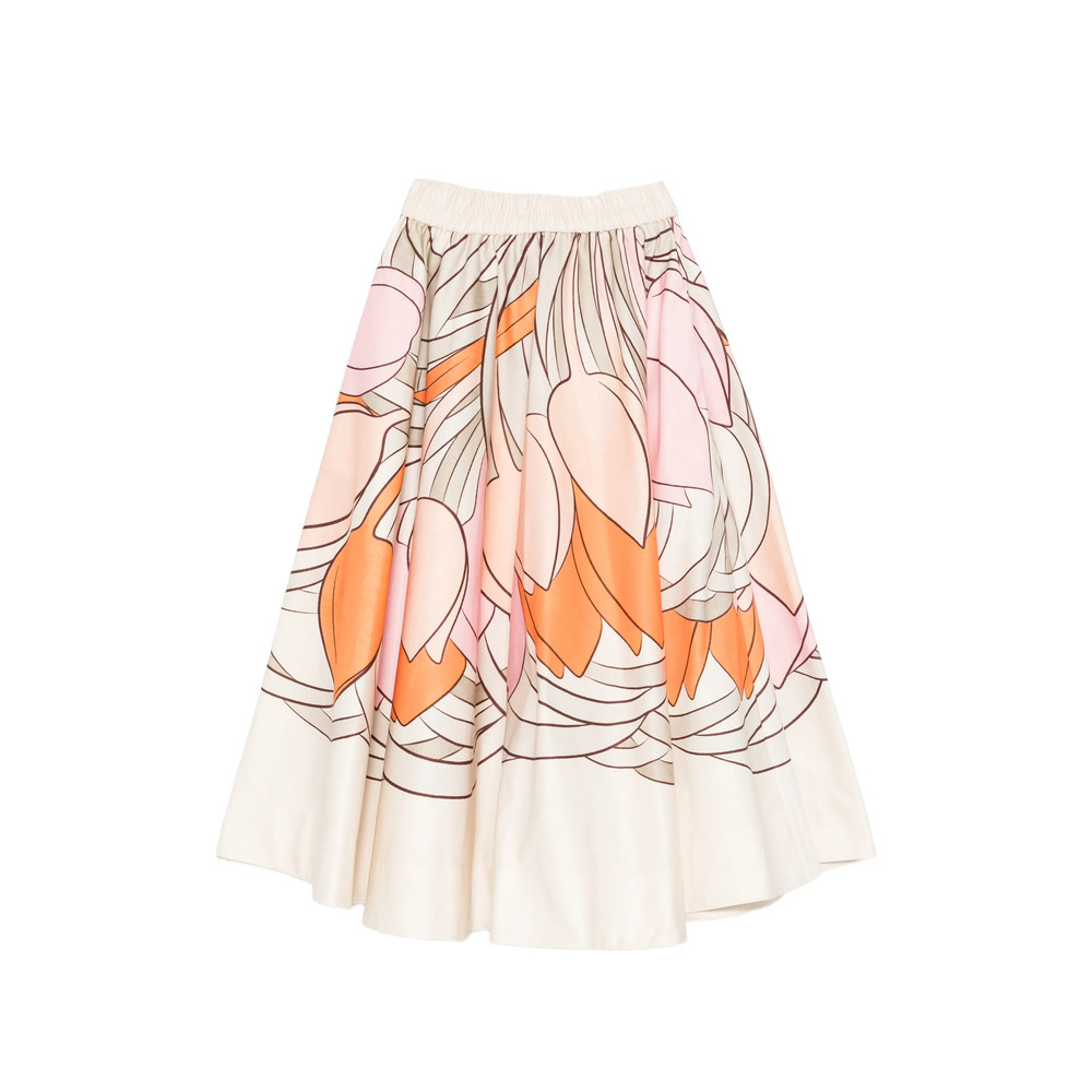 La Double J Balerina Floral-print Midi Skirt