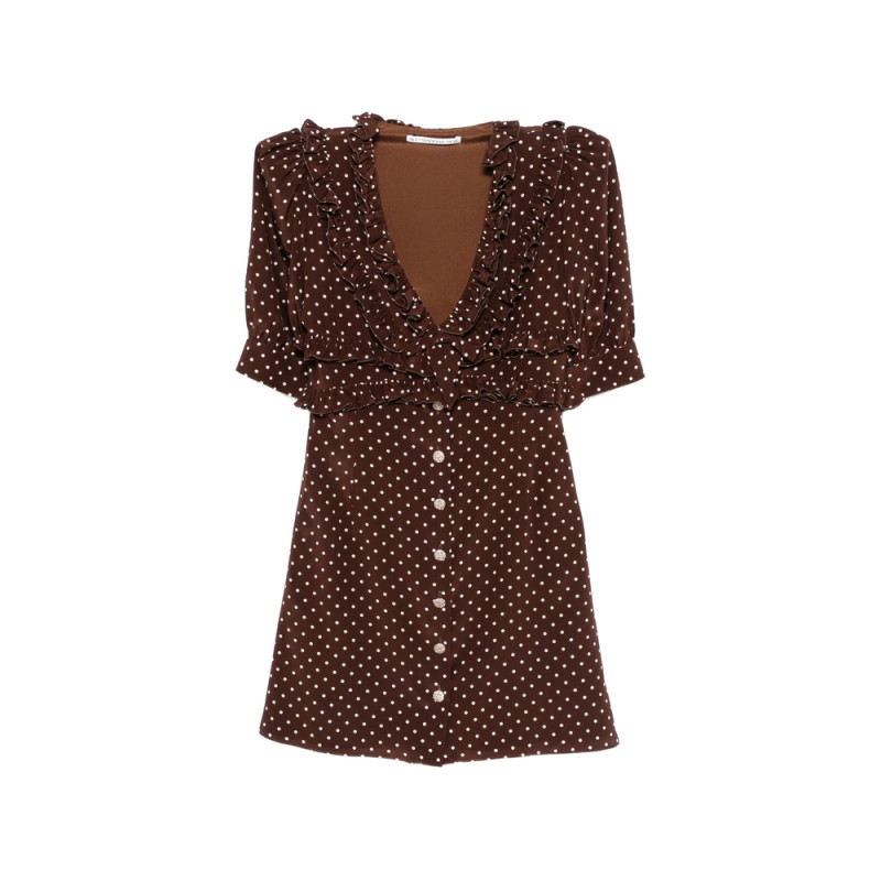 Alessandra Rich Ruffled Polka-dot Mini Dress