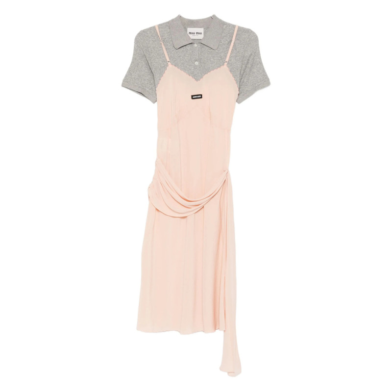 Miu Miu Scalloped-edge Draped Midi Dress