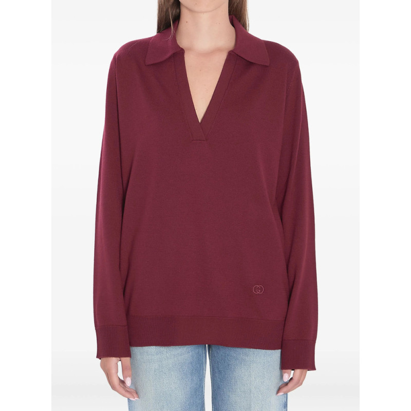 Gucci V-neck Polo Top