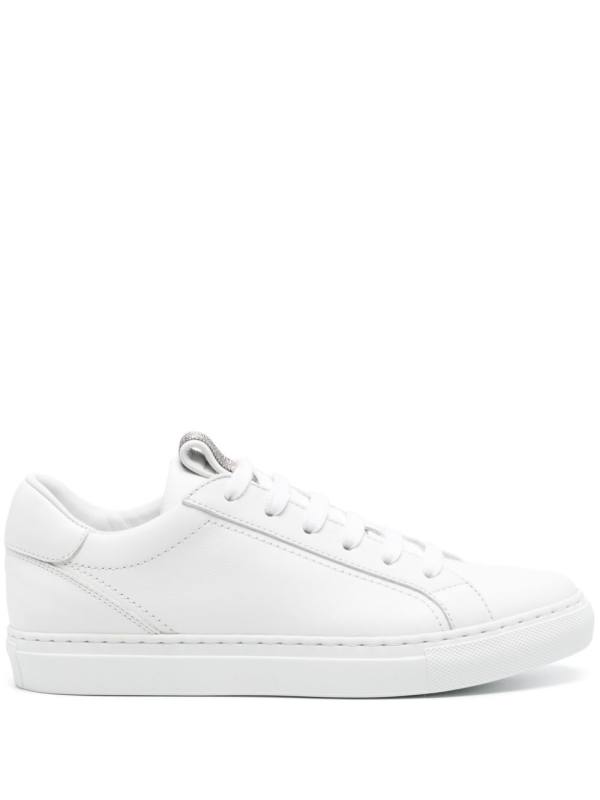 Monili-detail leather sneakers
