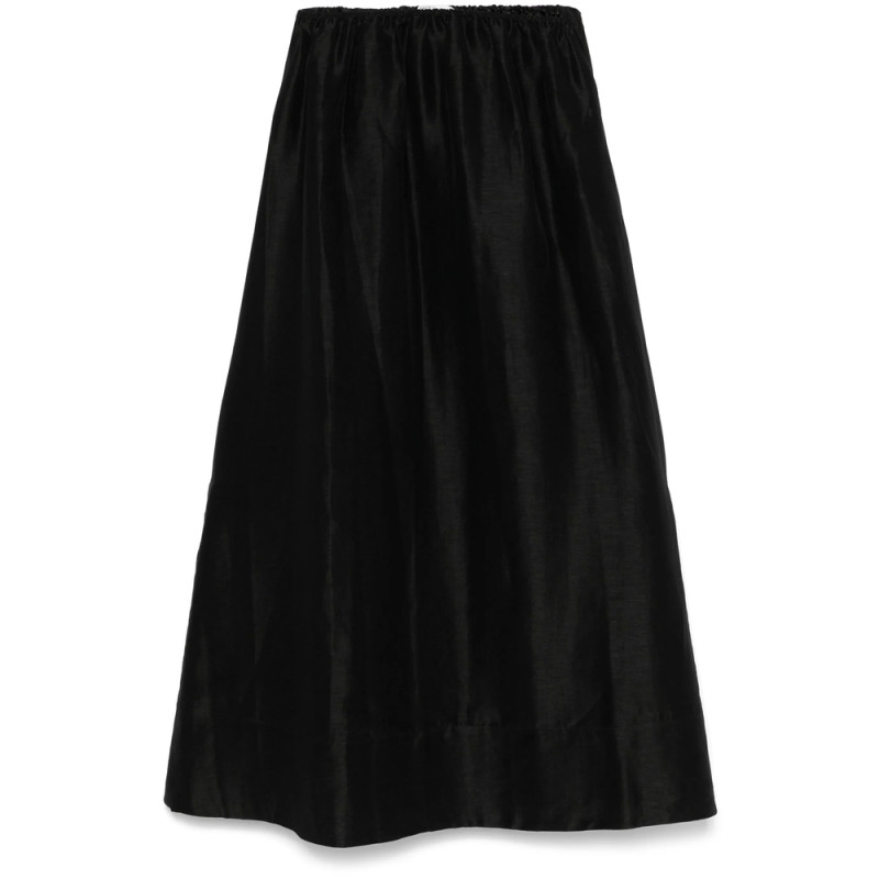 Mark Kenly Domino Tan A-line Midi Skirt