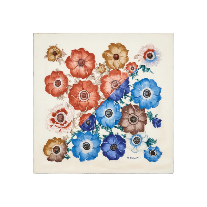 Ferragamo Anemone-print Silk Scarf